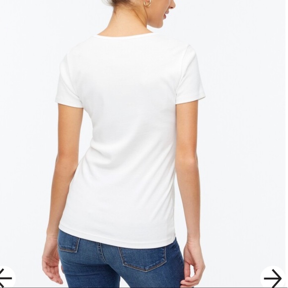 NWT J. CREW FINE RIB COTTON TEE IN GOLD, L - Picture 2 of 4